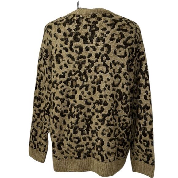 Mango Leopard Print Crew Neck Oversized Sweater(Size Small) - Picture 5 of 7